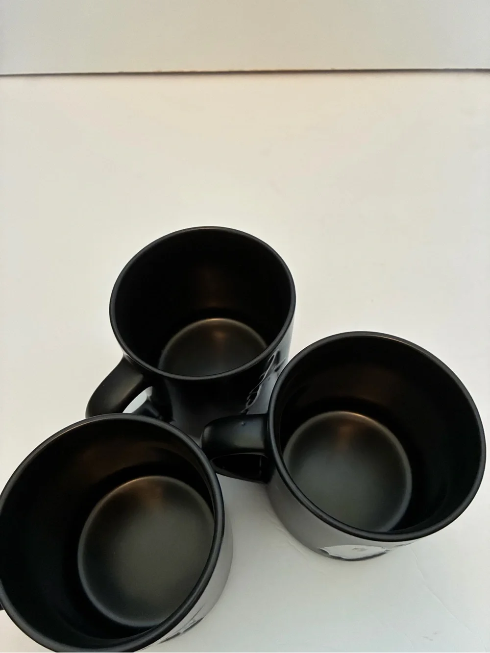 Pottery Barn Black Ceramic Ghost Mugs - Set of 3